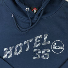 Load image into Gallery viewer, Navy Rhinestone Hoodie
